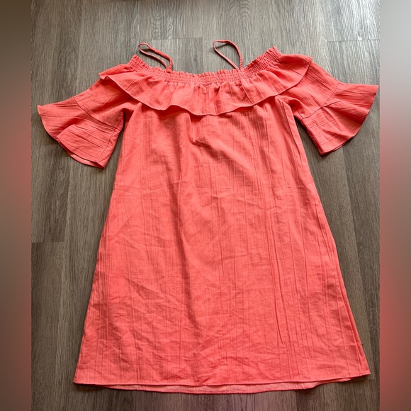 Vivi by Violet Weekend Salmon Pink Women's off shoulder Size Large Dress - Picture 6 of 6